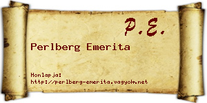 Perlberg Emerita névjegykártya